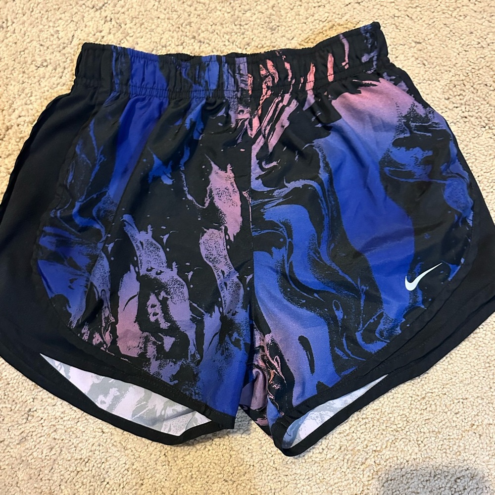 Nike Women's Blue and Pink Athletic Shorts